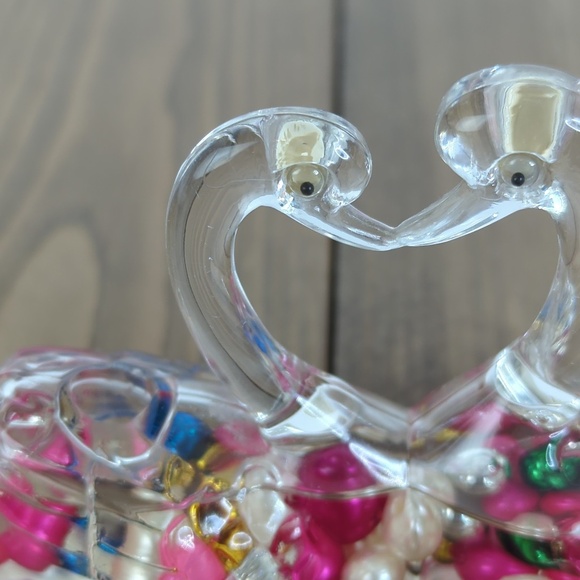 Vintage Kitsch Kissing Swans Paper Weight Pen Holder - Picture 5 of 10